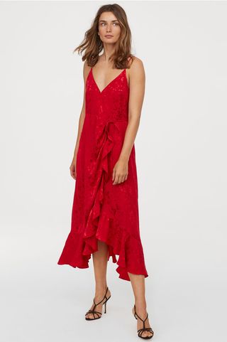 H&M + Jacquard-Weave Wrap Dress