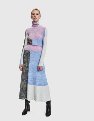 3.1 Phillip Lim + Mixed Marled Patchwork Skirt
