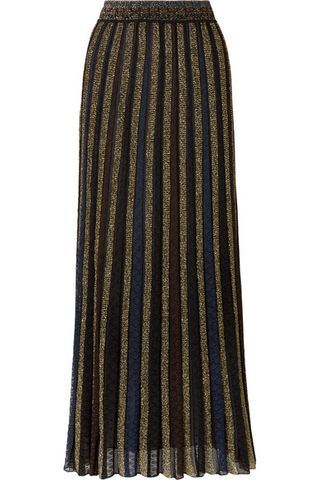 Missoni + Striped Metallic Crochet-Knit Maxi Skirt