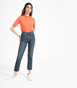 Everlane + Cheeky Straight Ankle Jeans in Faded Indigo Wash