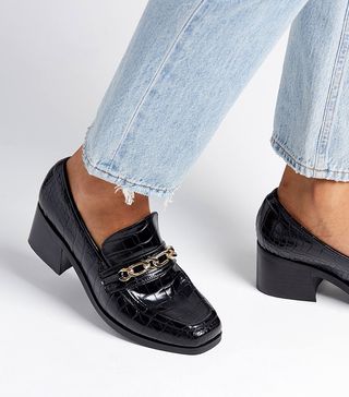 Urban Outfitters + Gema Chain Trim Heeled Loafers