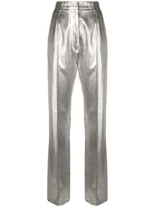 MM6 Maison Margiela + High-Waisted Metallic Trousers