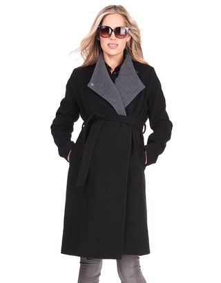 Seraphine + Wool & Cashmere Black Maternity Coat