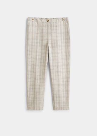 Violeta + Slim-Fit Check-Print Pants