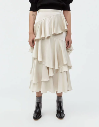 AlexaChung + Long Tiered Ruffle Skirt