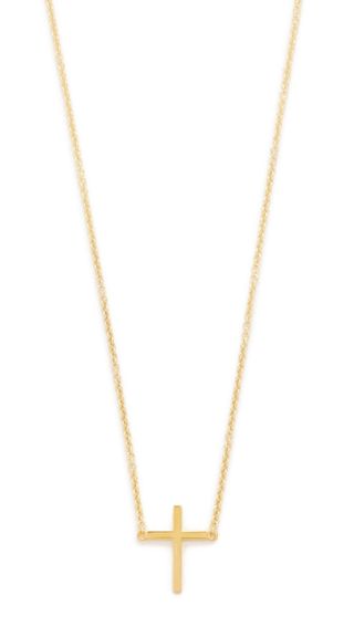Jennifer Meyer Jewelry + 18k Gold Thin Cross Necklace