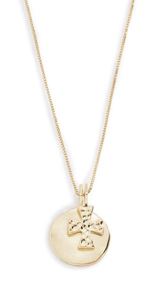 Luv Aj + Hammered Cross Coin Necklace