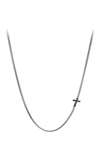 David Yurman + Pave Cross Necklace With Diamonds