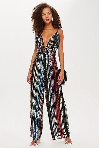 Topshop + Rainbow Sequin Jumpsuit