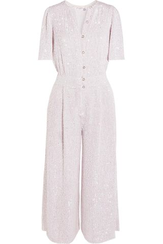 Temperley London + Olina Cropped Sequined Tulle Jumpsuit