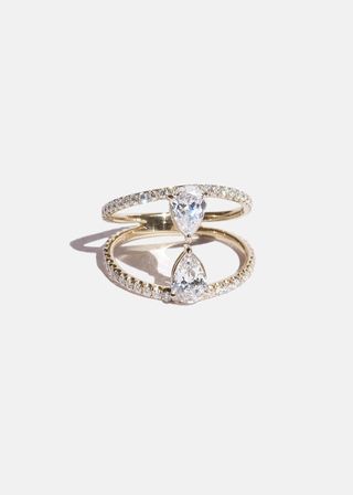 Katkim + Duét Pear Pavé Ring