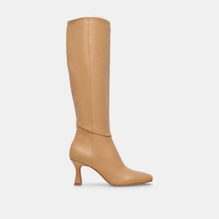 Dolce Vita + Gyra Wide Calf Boots Tan Leather