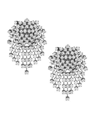 Kenneth Jay Lane + Crystal Cluster Fringe Earrings