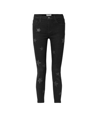 Current/Elliott + The Stiletto Printed High-Rise Skinny Jeans