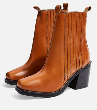Topshop + Monty Square Toe Ankle Boots
