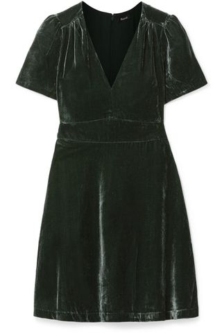 Madewell + Crushed-Velvet Mini Dress