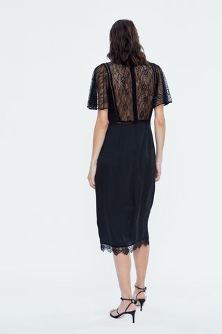 Zara + Long Dress With Matching Lace