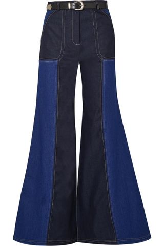 Paper London + Two-Tone High-Rise Wide-Leg Jeans