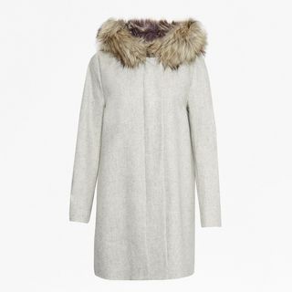 French Connection + Platform Faux-Fur Hooded Coat