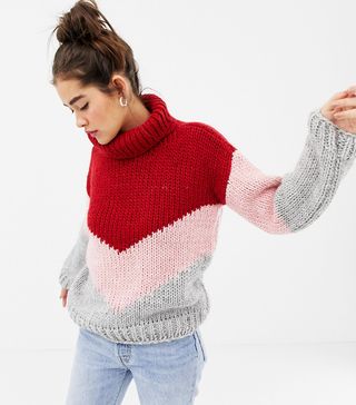 OneOn + Hand-Knitted Colour-Block Jumper