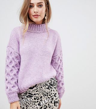 OneOn + Hand Knitted Textured Sleeve Jumper