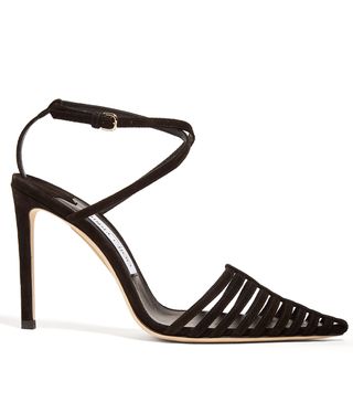 Jimmy Choo + Thu 100 Suede Cage Sandals