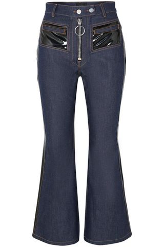 Ellery + Pedestrian Cropped PVC-Trimmed Flared Jeans