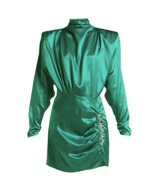 Alessandra Rich + Crystal-Embellished Satin Dress