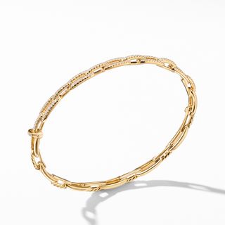 David Yurman + Stax Chain Link Bracelet with Diamonds in 18K Gold, 4mm