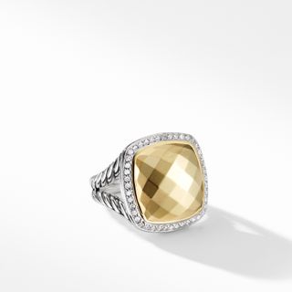 David Yurman + Albion® Ring with Diamonds and 18K Gold, 17mm