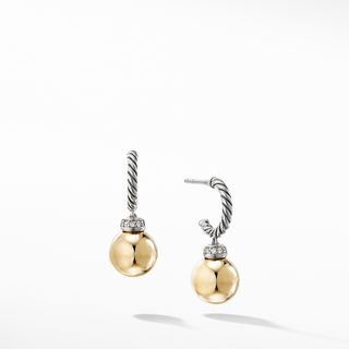 David Yurman + Solari Drop Earrings with Diamonds and 18K Gold