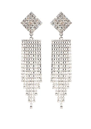 Alessandra Rich + Crystal Waterfall Clip-On Earrings