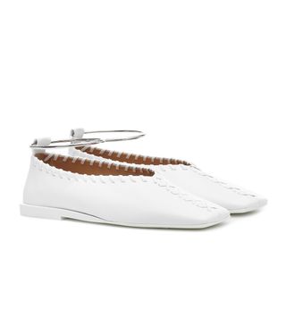 Jill Sander + Ankle-Ring Leather Flats