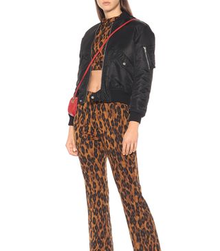 Miu Miu + Leopard-Printed Wool-Blend Crop Top