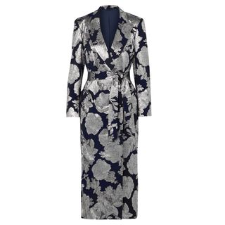 Blaze Milano + Double Breasted Silk Blend Jacquard Midi Dress