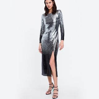 Zara + Ombré Sequinned Dress