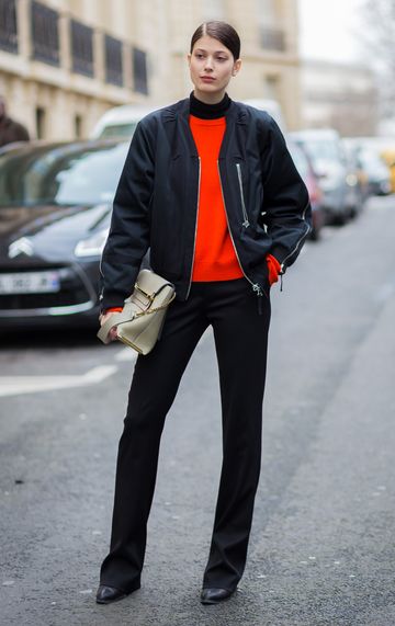 10 Easy Black Bomber Jacket Outfits to Wear This Winter | Who What Wear