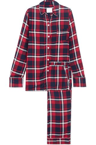 Three J NYC + Checked Cotton-Flannel Pajama Set