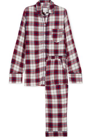 Three J NYC + Checked Flannel Pajama Set