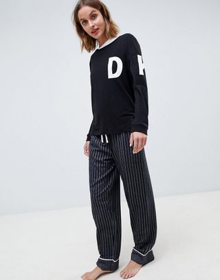 DKNY + Flannel Stripe Pajama Pants