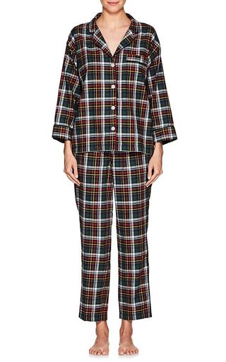 Sleepy Jones + Marina Plaid Cotton Flannel Pajama Set