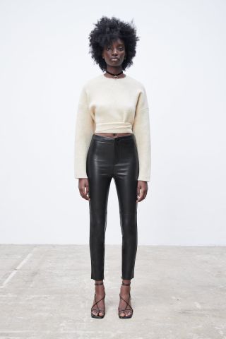 Zara + Faux Leather Leggings