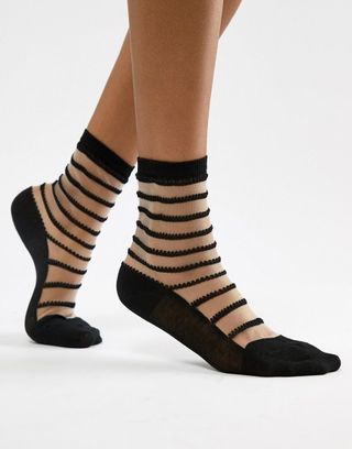 Wolford + Isabella Stripe Socks