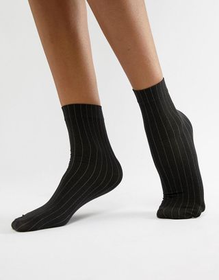 Wolford + Muriel Pinstripe Socks