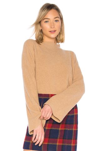 Brown Allan + The Ribbed Bell Sleeve Sweater
