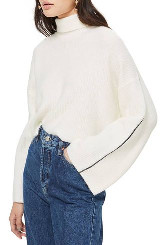 Topshop + Roll Neck Crop Sweater