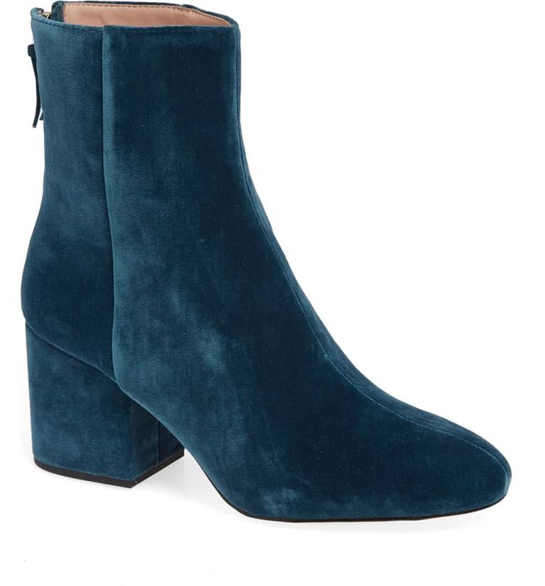 bright blue ankle boots