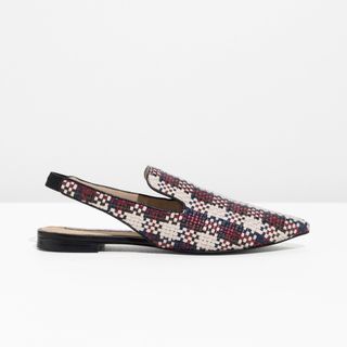 & Other Stories + Pointed Slingback Plaid Flats