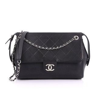 Chanel + Top-Zip Flap Shoulder Bag