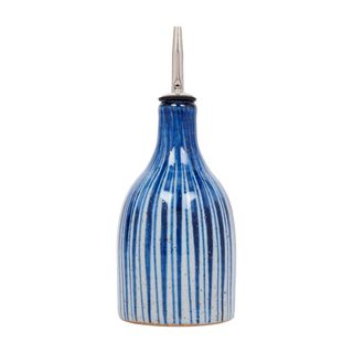 Fortnum & Mason + Selborne Pottery Blue Pinstripe Oil Drizzler